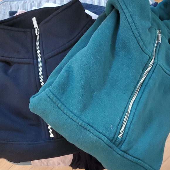 Get Both Brandy Melville H&m Black and Green Zip-Up Sweaters - Picture 1 of 8